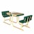 Solid Writable Top Multi-Configurable Collaborative Outdoor Desk - Two Students Facing (Green/Latte)