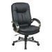 Eco Leather Chair w/ Padded Arms & Coated Base - Black