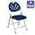 4-Pack Plastic Back Folding Chair w/ Blue Seat & Silver Frame