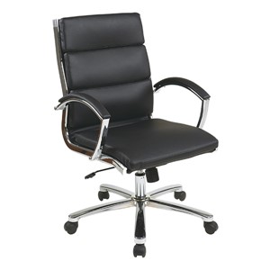 Modern Executive Faux Leather Chair - Black