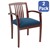 Leg Chair w/ Wood Slat Back & Upholstered Seat