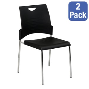 Straight Leg Stack Chair w/ Plastic Seat & Back