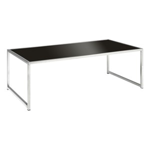 Chrome Reception Table w/ Glass Top - Coffee Table