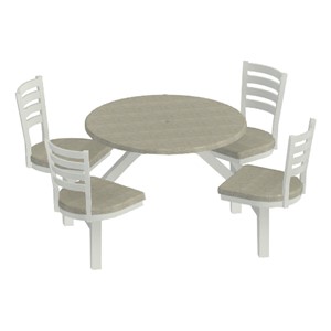 Four-Person Surface-Mount Outdoor Cluster Seating w/ Attached Table