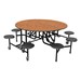59T Series 60" Round Stool Cafeteria Table - 8 Stools