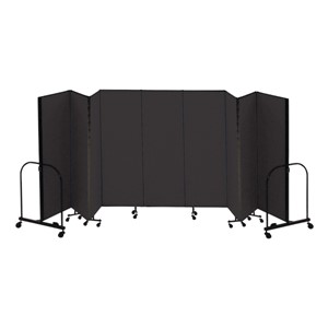 5' H Freestanding Portable Partition - Charcoal fabric