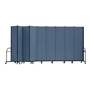 7' 4" H Heavy-Duty Freestanding Portable Partition - Nine Panels (16' 9" L)