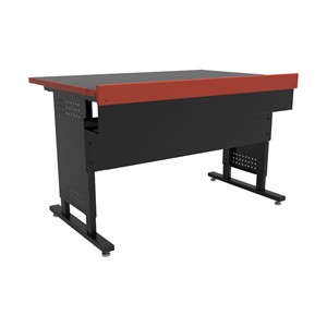 Esports Evolution Adjustable Height Desk (30" W x 44" L) - Black Top w/ Orange Edgeband