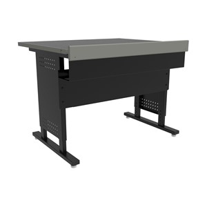 Esports Evolution Adjustable Height Desk (30" W x 36" L) - Black Top w/ Gray Edgeband