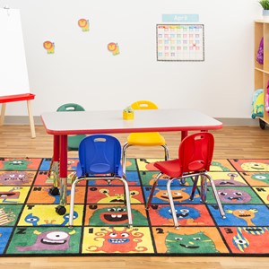 Rectangle Adjustable-Height Mobile Preschool Activity Table