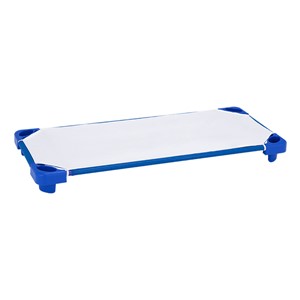 Blue Stackable Daycare Cot - Standard (52" L) - Pack of 24 Cots - Cot w/ Cot Sheet