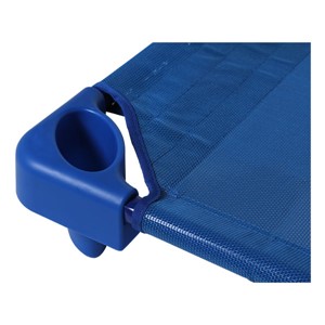 Blue Stackable Daycare Cot - Standard (52" L) - Pack of 24 Cots w/ Set of Four Casters - Corner
