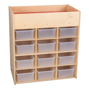 Economy Daycare Changing Station w/ 12 Clear Cubby Trays