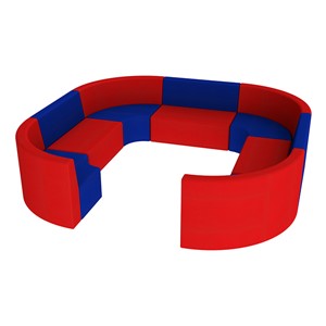 Shapes Vinyl Structured Soft Seating - Large Huddle 12" H (Primary Colors)