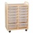 Two-Section Wooden Mobile Storage Unit - Shown w/ bins