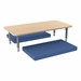 Rectangle Classroom Floor Table w/ Premium Rectangular Floor Mats - Navy w/ Maple Edgeband Table