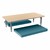 Rectangle Classroom Floor Table w/ Premium Rectangular Floor Mats - Teal w/ Maple Edgeband Table