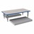 Rectangle Classroom Floor Table w/ Premium Rectangular Floor Mats - Gray w/ Blue Edgeband Table
