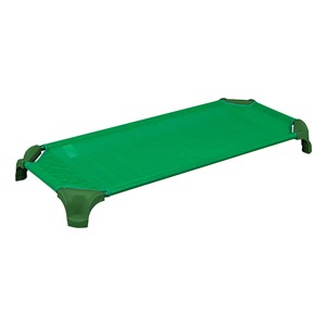 Deluxe Assorted Stackable Daycare Cot w/ Easy Lift Corners - Standard (52" L) - Pack of 16 Cots - Green