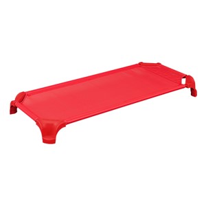 Deluxe Assorted Stackable Daycare Cot w/ Easy Lift Corners - Standard (52" L) - Pack of Cots - Red