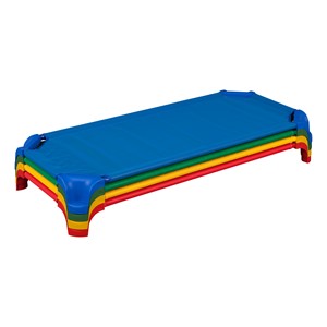 Deluxe Assorted Stackable Daycare Cot w/ Easy Lift Corners - Standard (52" L) - Pack of Cots - Stacked Cots