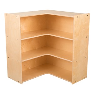 Wide Classroom Corner Shelf w/ Three Shelves (33" H)