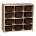 12-Tray Wooden Storage Unit - Assembled & w/ Chocolate Trays