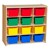 12-Tray Wooden Storage Unit - Unassembled & w/ Colorful Trays