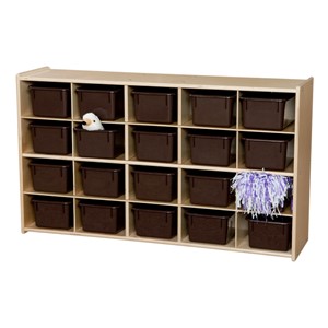 20-Tray Wooden Storage Unit - Assembled & w/ Chocolate Trays - Accessories not included
