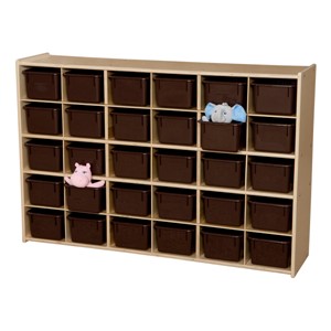 30-Tray Wooden Storage Unit - Assembled & w/ Chocolate Trays