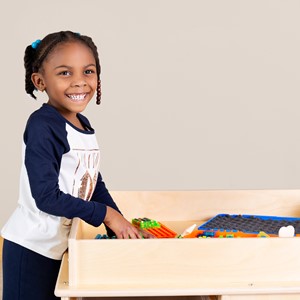 Large Preschool STEM Bin Cart w/ Tabletop & Lip