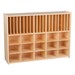 Wooden Storage Cabinet w/ 15 Bins & Paper Slots