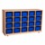 Maple 20-Tray Cubby Storage Unit w/ Blue Trays