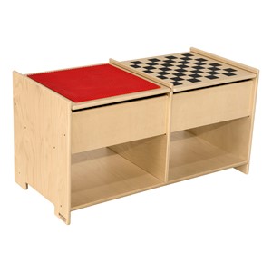 Wooden Four-in-One Game Table with Checkerboard