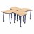 Accent Series Amoeba Collaborative Table w/ Laminate Top & Bins - Maple w/ Navy