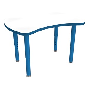 Shapes Accent Series Bowtie Collaborative Table w/ Whiteboard Top & Glides - Brilliant Blue