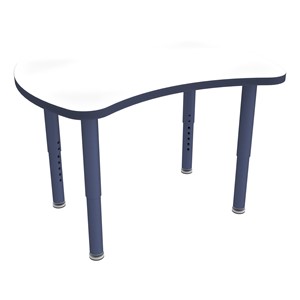 Shapes Accent Series Bowtie Collaborative Table w/ Whiteboard Top & Glides - Navy