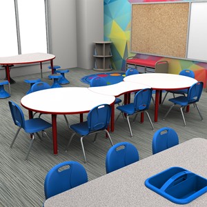 Shapes Accent Series Bowtie Collaborative Tables w/ Whiteboard Tops