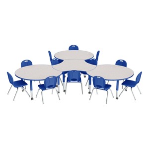 Preschool Crescent & Cog Mobile Collaborative Table & Chair Set