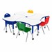 Preschool Bow Tie Mobile Collaborative Table w/ Whiteboard Top & Assorted Color Chair Set