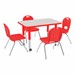 Rectangle Adjustable-Height Preschool Table & Chair Set (24" W x 36" L)
