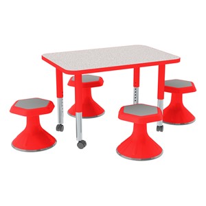 Rectangle Adjustable-Height Preschool Table & Stool Set