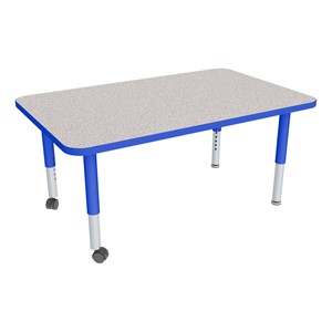 Rectangle Adjustable-Height Mobile Preschool Activity Table - 30" W x 48" L