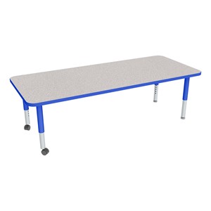 Rectangle Adjustable-Height Mobile Preschool Activity Table - 30" W x 72" L