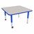 Square Adjustable-Height Mobile Preschool Activity Table - Gray Top, Blue Edge Band