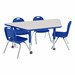 Trapezoid Adjustable-Height Preschool Table & Chair Set