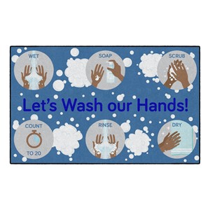 Let's Wash Our Hands Washable Rug - Rectangle