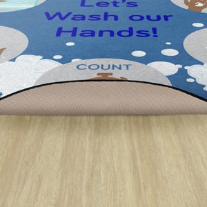 Let's Wash Our Hands Washable Rug - Backing
