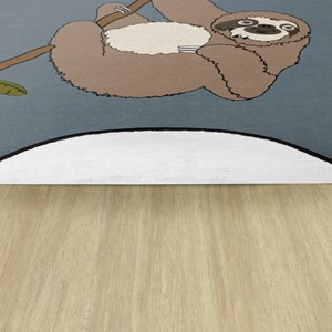 Natural Sloth Nursery Rug - Backing