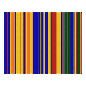 Primary Color Striped Classroom Rug